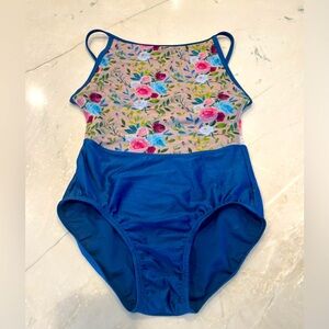 Blue and floral Suffolk ballet leotard